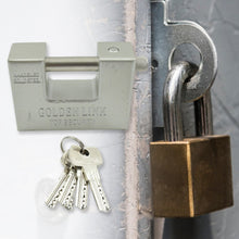 94mm Stainless Steel Padlock: Rectangular, Hardened Steel, 5 Keys the24kgal