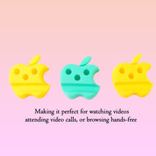 Multi-Functional Apple-Shaped Plastic Mobile Stand with Pen Holder (3 Pc / Mix Color) the24kgal