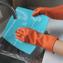Multipurpose Rubber Reusable Cleaning Gloves, Reusable Rubber Hand Gloves I Latex Safety Gloves I for Washing I Cleaning Kitchen I Gardening I Sanitation I Wet and Dry Use Orange Gloves (1 Pair 40 Gm) the24kgal