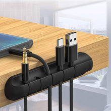 5 Slot Cable Clips - Silicone Adhesive Cord Management Organizer (1 Pc / 5 Slot) the24kgal