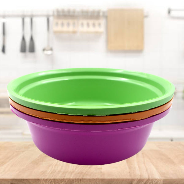 Household Storage Plastic Round Bowl / Tub / Basket / Bucket set - Pack of 3 the24kgal
