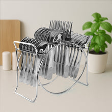 Stainless Steel Cutlery Set with Elegant Storage Stand (24 Pc) the24kgal
