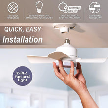 Original Cool LED Socket Fan Light โ Ceiling Fan Replacement, 1000 Lumens/5000K, Remote Controlled (Remote Battery Not Included) the24kgal