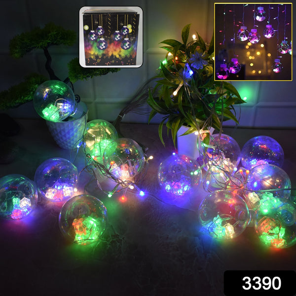 12  Wish Balls Window Curtain String Lights with 8 Flashing Modes Decoration for Home Decoration, Diwali & Wedding LED Christmas Light Indoor and Outdoor Light ,Festival Decoration (Plastic, Multi Color) the24kgal