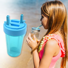 2 Drinks in 1 Cup Water Bottle, Stable Sturdy Dual Use Bottle 2 Straws for Shopping Travel for Outdoor Activities (1 Pc) the24kgal