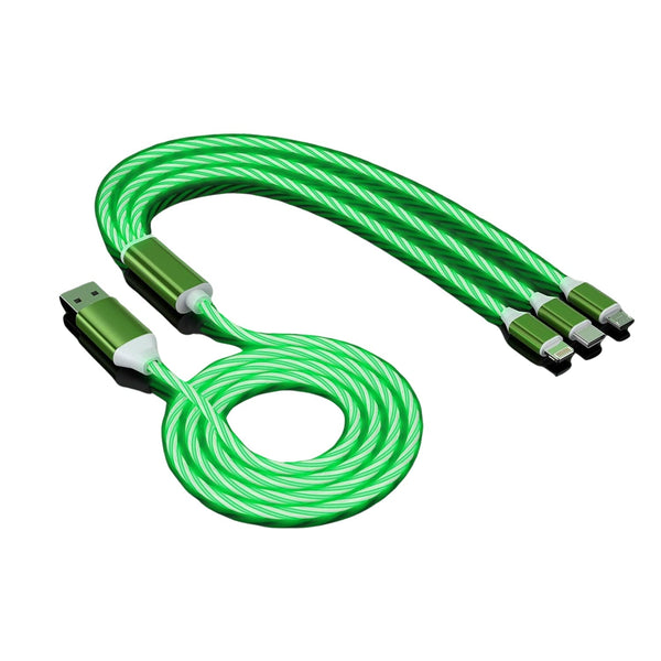 3 in 1 Charging Cable Light Up Fast Charger Multi Charging Cable (1 Pc) the24kgal