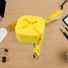 3 in 1 Charger Cable, Retractable Type, Compatible with Smartphones (1 Pc) the24kgal