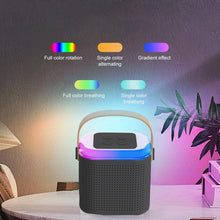 Wireless Speaker Microphone Set, RGB Light Support Memory Card PortableKaraoke Machine Perfect  for Travel TV the24kgal