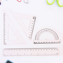 Plastic Geometry Set, Triangle Ruler Protractor Straight Ruler (4 Pcs Set) the24kgal