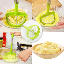 Multi Functional One-Handed Plastic Manual Mashed Potatoes Masher, Mash Sweet Potato Masher with Comfort Grip and Stainless-Steel Spring Design for Nonstick Pans (1 Pc) the24kgal