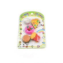 3D Food-Shaped Colorful Eraser Set – Cute Novelty Mini Erasers for Kids (5 Pc Set) the24kgal