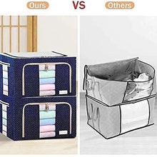 Foldable Steel Frame Clothes Living Storage Organizer Handled Bag the24kgal