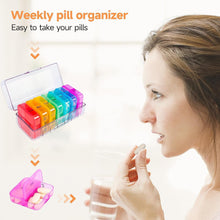 Weekly 7 Day Rainbow Color Pill Organizer Box the24kgal
