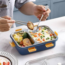 Stainless Steel Lunch Box 2 Section Lunch Box With Spoon the24kgal