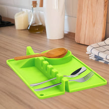 4-Slots Silicone Multifunctional Spoon Holders Fork Spatula Rack (1 Pc) the24kgal