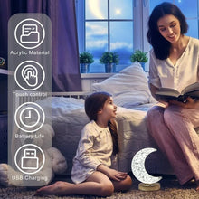 Crystal Table Lamp | Moon Shape Touch Control Lamp with 3 Color | Metal Bedside Lamp for Kids Bedroom Romantic Desktop Nightstand | Stepless Dimming USB Charging Touch Night Light the24kgal