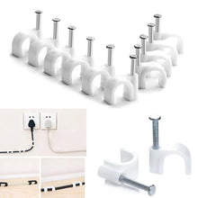 Wire Wall Clips, Plastic Cable Clips Round Wire Pins with Steel Nail (20 Pcs Set) the24kgal