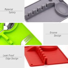 4-Slots Silicone Multifunctional Spoon Holders Fork Spatula Rack (1 Pc) the24kgal