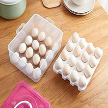 2Layer, 32 Grid Egg Tray with Lid Egg Carrier Holder for Refrigerator, Camping Food Storage Container with Handle (1 Pc ) the24kgal