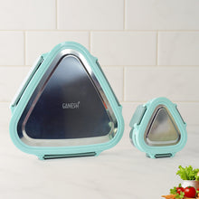 Ganesh Trinity 2-Piece Stainless Steel Triangle Lunch Box Set the24kgal