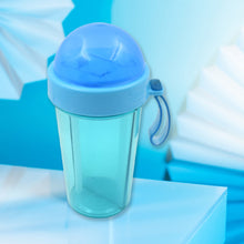 2 Drinks in 1 Cup Water Bottle, Stable Sturdy Dual Use Bottle 2 Straws for Shopping Travel for Outdoor Activities (1 Pc) the24kgal