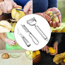 3 In 1 Stainless Steel Vegetable and Fruit Peeler Set (3 Pcs Set) the24kgal