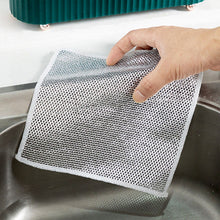 Double-Sided Microfiber Cloth & Stainless Steel Scrubber – Non-Scratch Wire (1 Pc, 20x20 cm) the24kgal