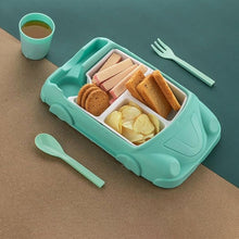 Kid's Car Shaped Plates Cup / Lunch Box Dinnerware Set (4 Pcs Set / 1000 ML Lunch Box) the24kgal