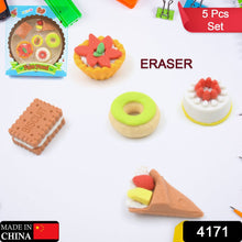 3D Fast Food Erasers Set, Cute Mini Colorful Erasers for Kids Gift & School (5 Pcs) the24kgal