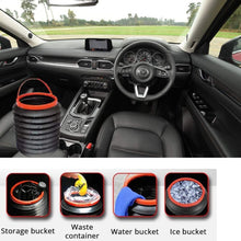 Foldable Storage Bucket, Water Container & Dustbin Multiuse bucket ( red ) the24kgal