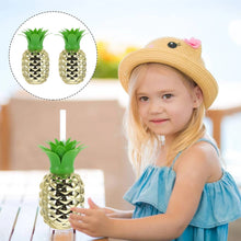 Plastic Pineapple Cups with Straw (1 Pc) - Party Favors, Hawaiian, Beach the24kgal