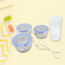 6In1 Tiffin Box-Lunch Box | 3 Stainless Steel Containers | Plastic lid Box | Spoon & Fork /Plastic Bottle | Insulated Fabric Bag | Leak Proof | Microwave Safe  for Office, College and School for Men, Women (6 pcs) the24kgal