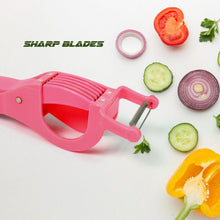 Plastic 2 in 1 Vegetable & Fruit Multi Cutter 5 Blade Vegetable Cutter with Peeler (1 Pc / Multicolor) the24kgal