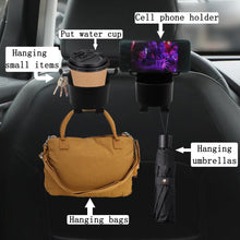 Car Headrest Backseat Organizer, 3 in 1 Automotive Cell Phone Drink cupholder Adapter with Headrest Hooks for Kids and Adults, Multifunctional Storage for Car Travel Accessories the24kgal