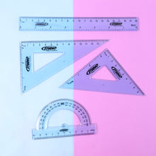 4-Piece Transparent Geometry Instrument Set with Ruler the24kgal