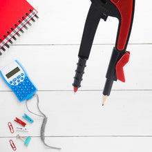 2 Pc Geometry Set – Built-in Pencil Grip + Transparent Plastic Protractor – School Geometry Tools Kit the24kgal