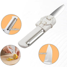 Dual-Use Knife and Peeler, 2-in-1 Stainless Steel Blades Wiith case (1 Pc) the24kgal