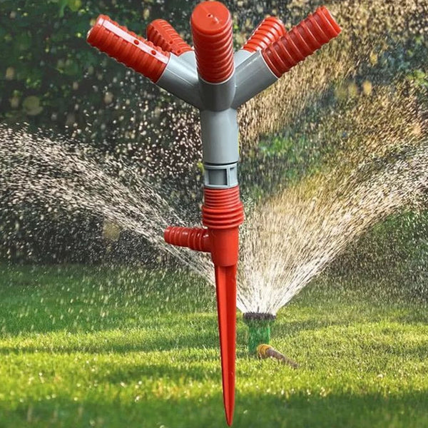 Garden Sprinkler 360° Rotating Adjustable Round 5 Arm Lawn Water Sprinkler for Watering Garden Plants / Pipe Hose Irrigation Yard Water Sprayer the24kgal