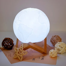 3D Moon Night Lamp with Stand (Color Box /  White & Yellow Light / 1 Pc) the24kgal