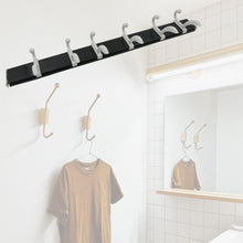 Wall Door Hook Rail | 6 Hook Hanger for Clothes & Hats | With Eco-Friendly Adhesive the24kgal