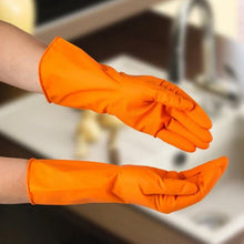 Multipurpose Rubber Reusable Cleaning Gloves, Reusable Rubber Hand Gloves I Latex Safety Gloves I for Washing I Cleaning Kitchen I Gardening I Sanitation I Wet and Dry Use Orange Gloves (1 Pair 40 Gm) the24kgal