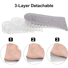 2 Pairs Heel Lift Inserts Height Increase Insole Invisible Heightening Insole Sillicone 3-Layer Heel Support Insoles Height-Adjustable Shoe Pads Foot Cushion for Shoes the24kgal