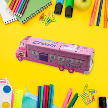 Double Decker Magic Truck Compass Multi Level Metal Truck Compass Pencil Case with Movable Wheels & Sharpener (Mix Design) the24kgal