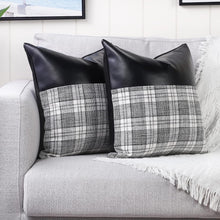 Pillow Covers Cushion Cases Soft Leather and Cotton (23 × 22 Inch / 1 Pair / 2 Pc) the24kgal