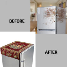 Cotton Fridge Top Cover Set - Standard, Appliance Covers Fridge Dustproof Cover with Peacock Deign 6 Utility Side Pockets Fridge Cover For All types Fridge Refrigerator Use (100x60CM) the24kgal