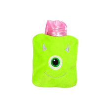 Green One-Eyed Monster Print Small Hot Water Bag with Cover for Pain Relief the24kgal