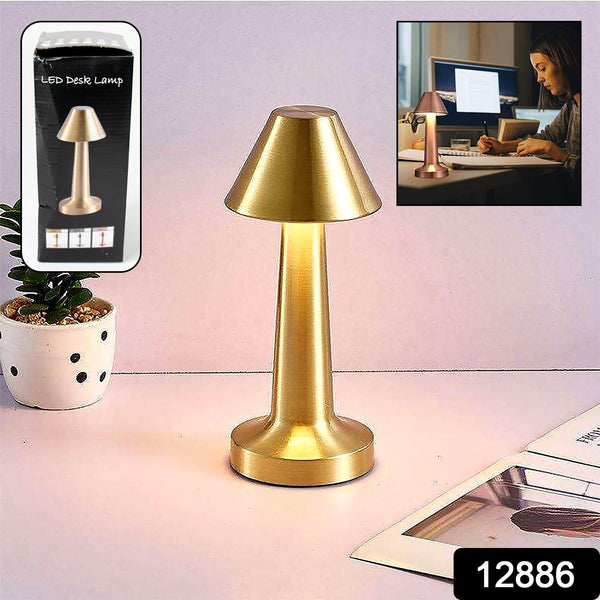 LED Lamp with Touch Control | Decorative Desk Lamp, Portable Metal LED Table Lamp, USB Rechargeable, 3 Color, 3 Levels Brightness, Dimmable Eye Protection Modern Lamp for Home Decor Party Kids Room Bedroom (1 Pc) the24kgal