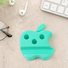 Multi-Functional Apple-Shaped Plastic Mobile Stand with Pen Holder (3 Pc / Mix Color) the24kgal