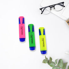 Highlighter Pen, Assorted Colours Water Based Broad Tip Writing Marker (3 Pcs Set) the24kgal