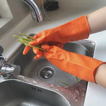 Multipurpose Rubber Reusable Cleaning Gloves, Reusable Rubber Hand Gloves I Latex Safety Gloves I for Washing I Cleaning Kitchen I Gardening I Sanitation I Wet and Dry Use Orange Gloves (1 Pair 40 Gm) the24kgal